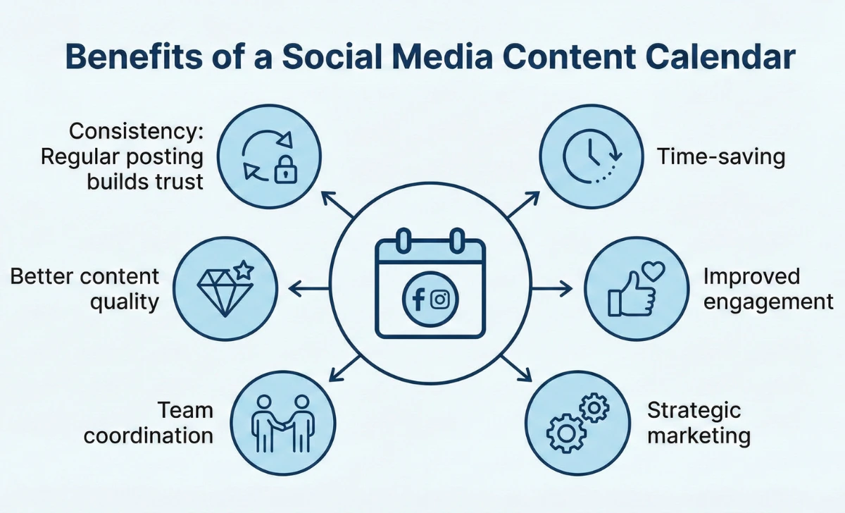 Benefits of Social Media Content Calendar 